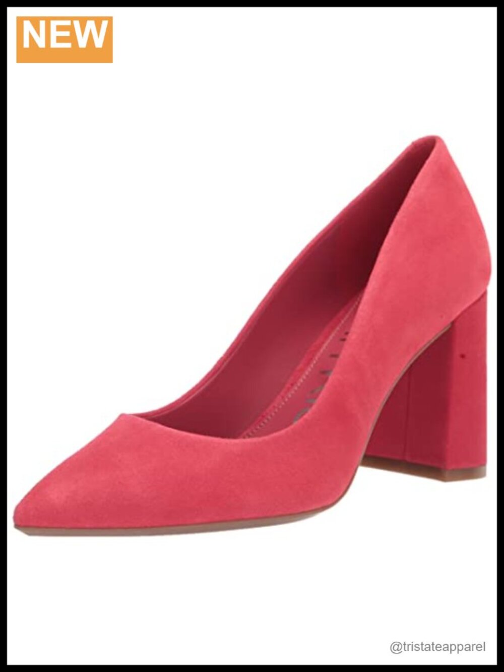 Calvin Klein Jasmine Leather Pointed Toe Block Heel Dress Pump